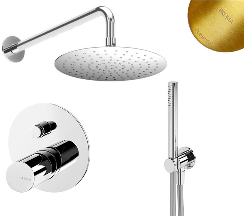 Душевая система скрытого монтажа Bruma Adagio Set 1455265SR+1455914SR+1931301SR Sunrise (3 в 1)
