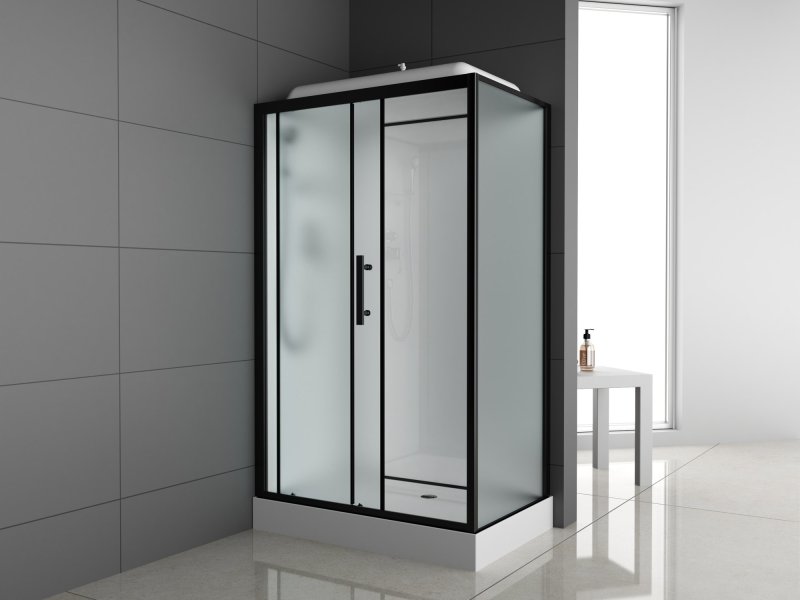 Душевая кабина ODA 8801ML 120x80 матовое стекло / черный профиль (левая)