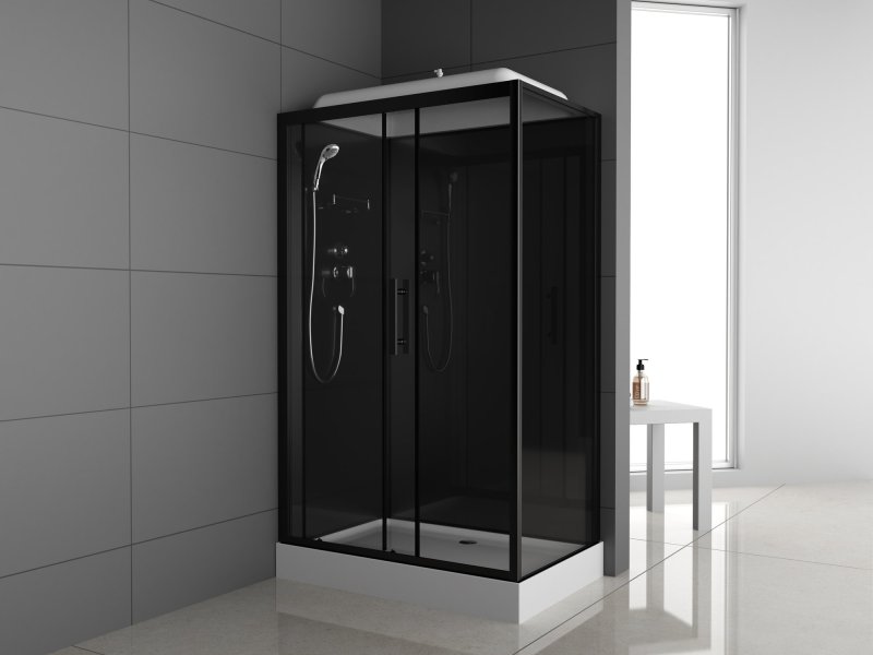 Душевая кабина ODA 8801TL 120x80 тонированное стекло / черный профиль (левая)