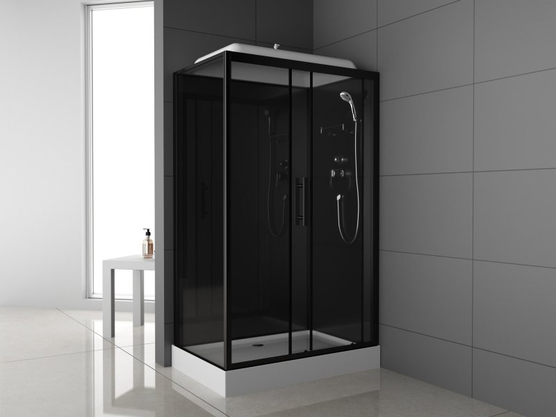 Душевая кабина ODA 8801TR 120x80 тонированное стекло / черный профиль (правая)