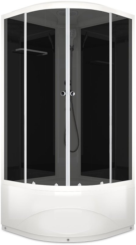 Душевая кабина Domani-Spa Delight High (DS01DS88HBT00) 88 80x80 тонированное стекло / черные стенки с крышей