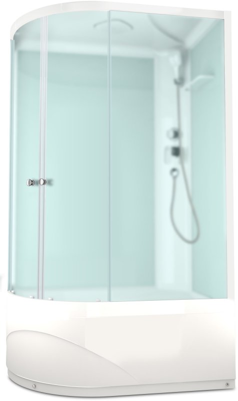 Душевая кабина Domani-Spa Delight 128 High (DS01DS128RHWM00)  120x80 сатин матированное стекло / белые стенки с крышей (правая)