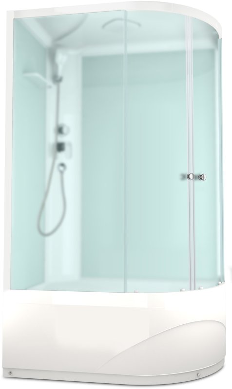 Душевая кабина Domani-Spa Delight 128 High (DS01DS128LHWM00)  120x80 сатин матированное стекло / белые стенки с крышей (левая)