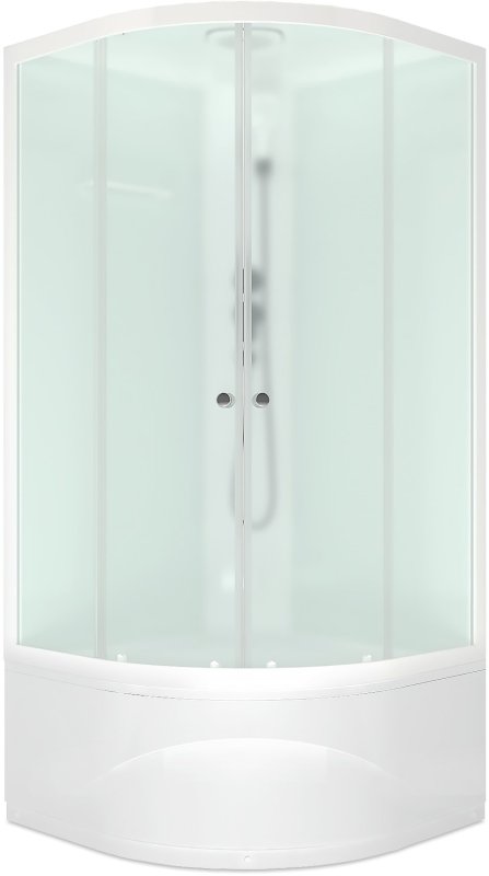 Душевая кабина Domani-Spa Delight 110 (DS01DS110HWM00) 100x100 сатин матированное стекло / белые стенки с крышей