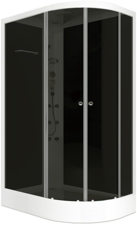 Душевая кабина Domani-Spa Delight 128 (DS01DS128LLBT00) 120x80 тонированное стекло / черные стенки с крышей (левая)