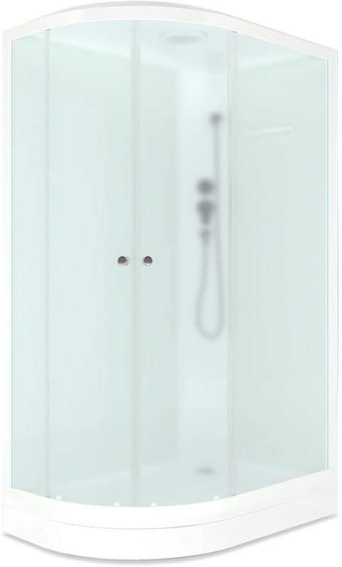 Душевая кабина Domani-Spa Delight 128 (DS01DS128RLWM00) 120x80 матовое стекло / белые стенки с крышей (правая)