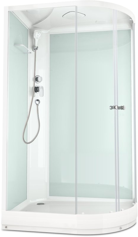 Душевая кабина Domani-Spa Delight 128 (DS01DS128LLWM00) 120x80 матовое стекло / белые стенки с крышей (левая)
