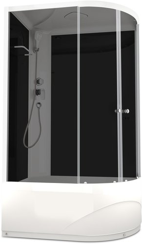 Душевая кабина Domani-Spa Delight 128 High (DS01DS128LHBT00) 120x80 тонированное стекло / черные стенки с крышей (левая)