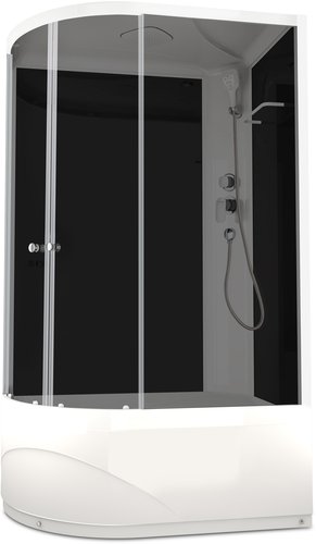 Душевая кабина Domani-Spa Delight 128 High (DS01DS128RHBT00)  120x80 тонированное стекло / черные стенки с крышей (правая)