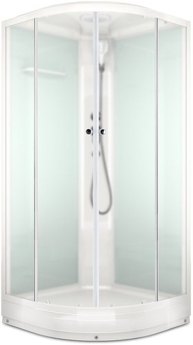 Душевая кабина Domani-Spa Delight 110 (DS01DS110LWM00) 100x100 сатин матированное стекло / белые стенки с крышей