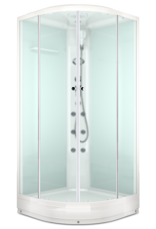 Душевая кабина Domani-Spa Delight 88 (DS01D88LWM10)  80x80 матовое стекло / белые стенки с крышей с гидромассажем